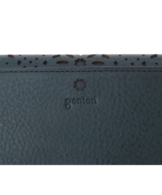 genten アーガイルカットワーク 小銭入れ ネイビーブルー
