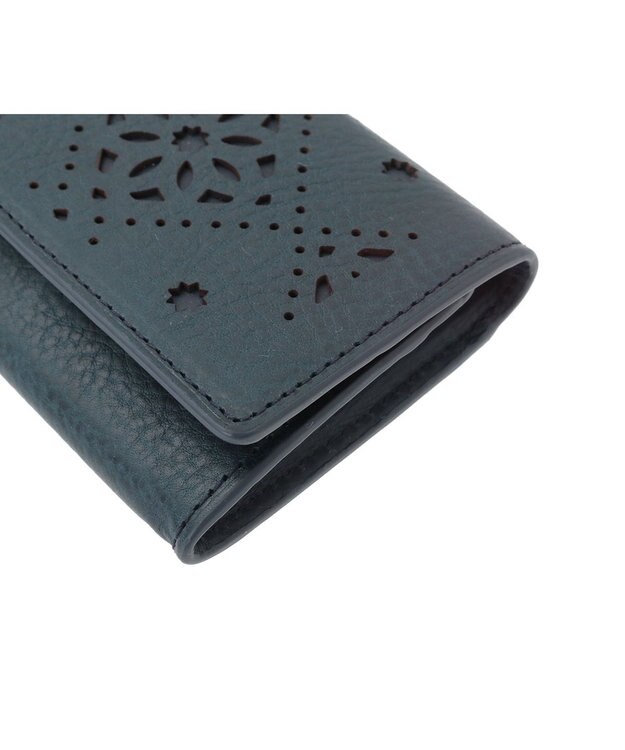 genten アーガイルカットワーク 小銭入れ ネイビーブルー