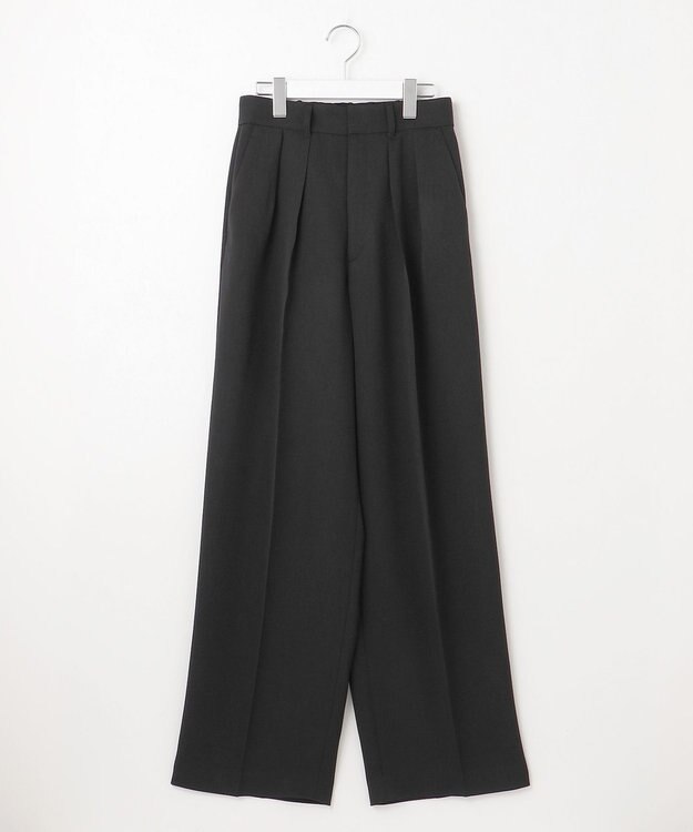 23区 L 【撥水加工/UVカット】キューティクルストレッチツイル ワイドパンツ ブラック系