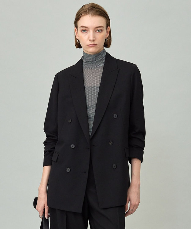 UVカット・洗える】ウール2WAYストレッチ ダブルブレスト