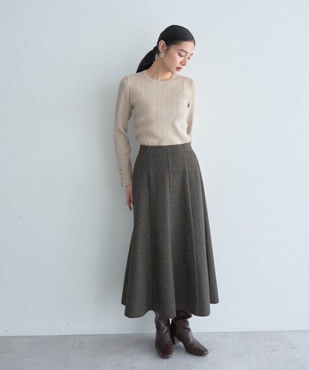 YECCA VECCA 袖釦クルーネックリブニット Light Blue