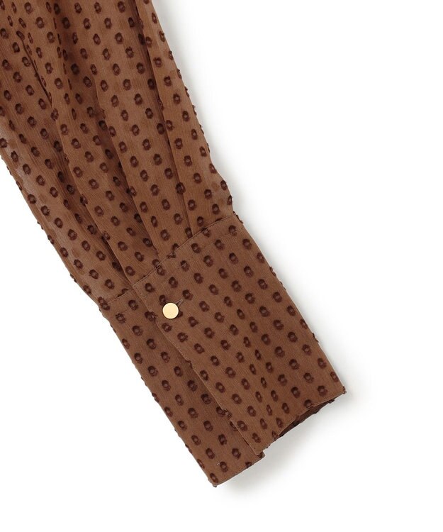 BEIGE， CALLERRY / シルク混ドットラッフルブラウス Caramel
