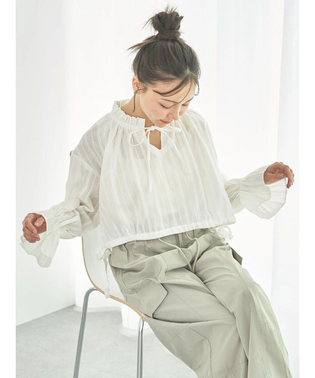 earth music&ecology ＳＥＴ２点ドビーショートブラウス＋キャミワンピース Beige