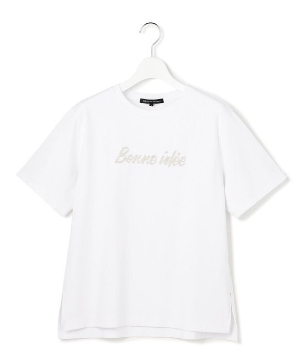 23区 【~6/28まで受注生産】カスタマイズ スパンコール刺繍 半袖 Tシャツ ホワイト×シルバー