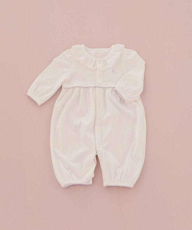 組曲 KIDS 【70㎝】エンブロイダリー ロンパース オフホワイト系