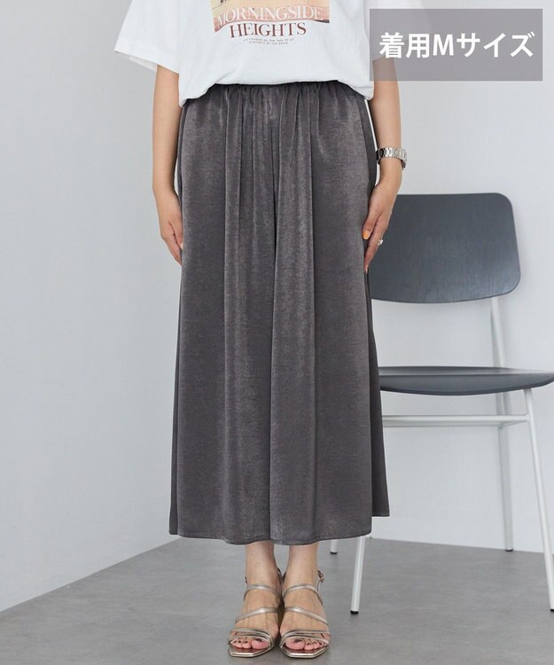 AMERICAN HOLIC 【選べる丈2サイズ】マットサテンスカーチョ Charcoal Gray