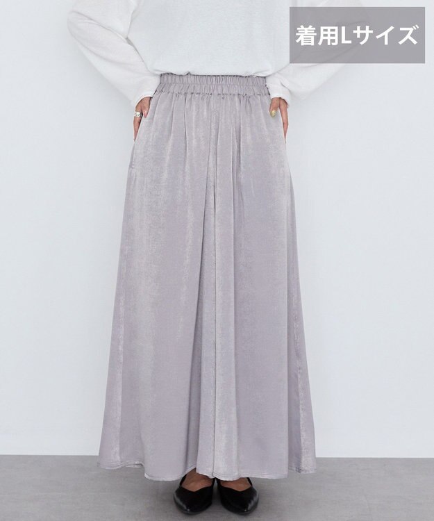 AMERICAN HOLIC 【選べる丈2サイズ】マットサテンスカーチョ Dark Silver