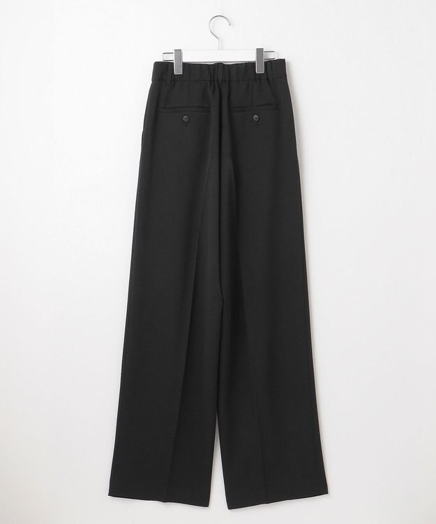 23区 L 【撥水加工/UVカット】キューティクルストレッチツイル ワイドパンツ ブラック系