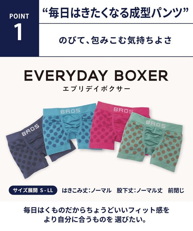 WACOAL MEN ボクサーパンツ 【EVERYDAY BOXER】 吸汗速乾 立体成型 前閉じ 下着 メンズ GT3490 /ブロス バイ ワコールメン メロン