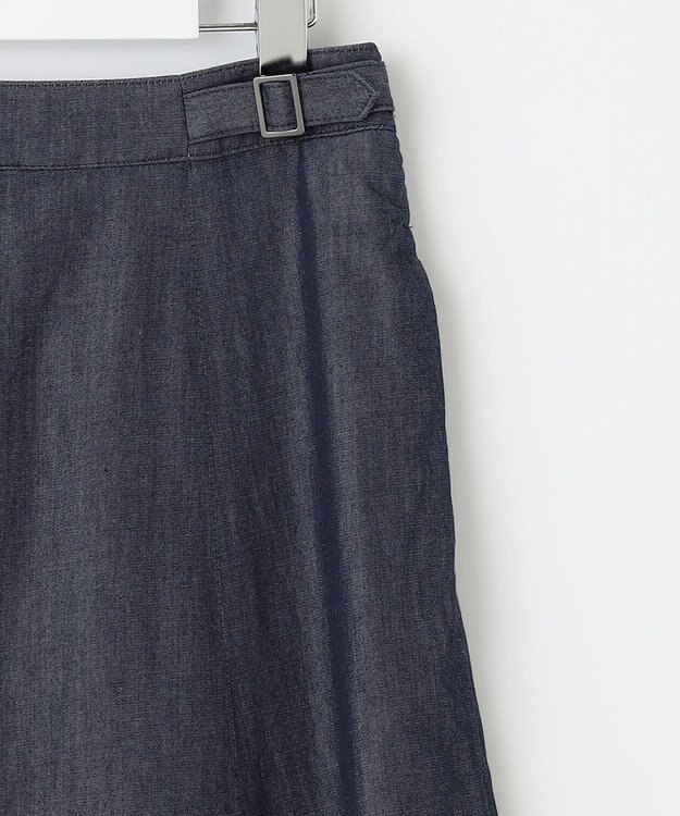 J.PRESS LADIES 【洗える】ライトデニム フレアー スカート ネイビー系