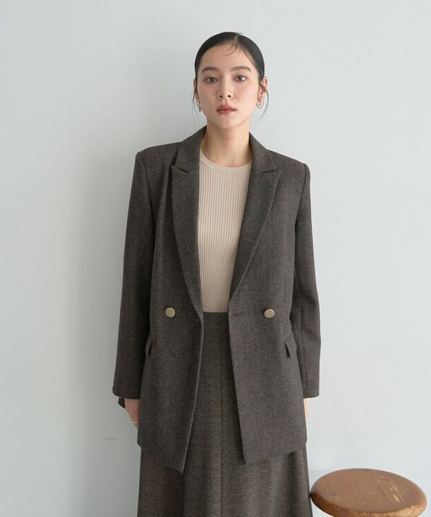 YECCA VECCA 袖釦クルーネックリブニット Light Blue