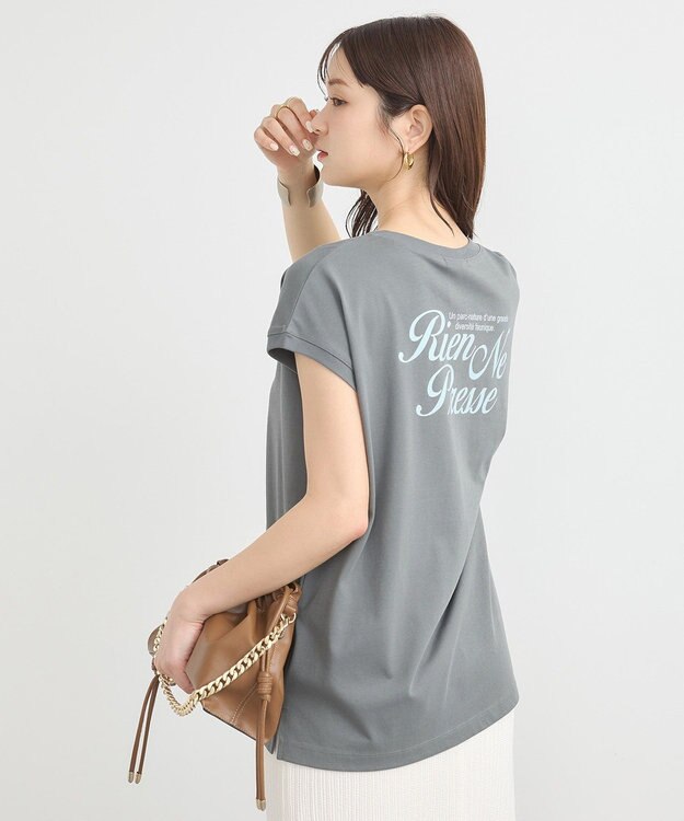 earth music&ecology 【接触冷感/洗濯機可】Ｑｕａｌｉｔｅ　Ｄｅ　ＶｉｅフレンチＴ Charcoal Gray