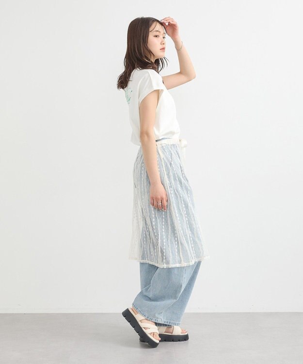 earth music&ecology 【接触冷感/洗濯機可】Ｑｕａｌｉｔｅ　Ｄｅ　ＶｉｅフレンチＴ Off White