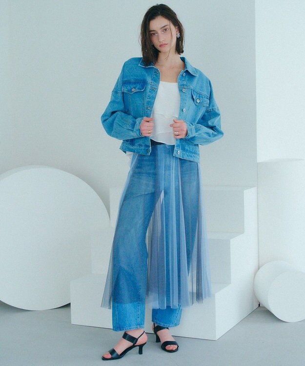 YECCA VECCA フリンジデニムジャケット Light Indigo