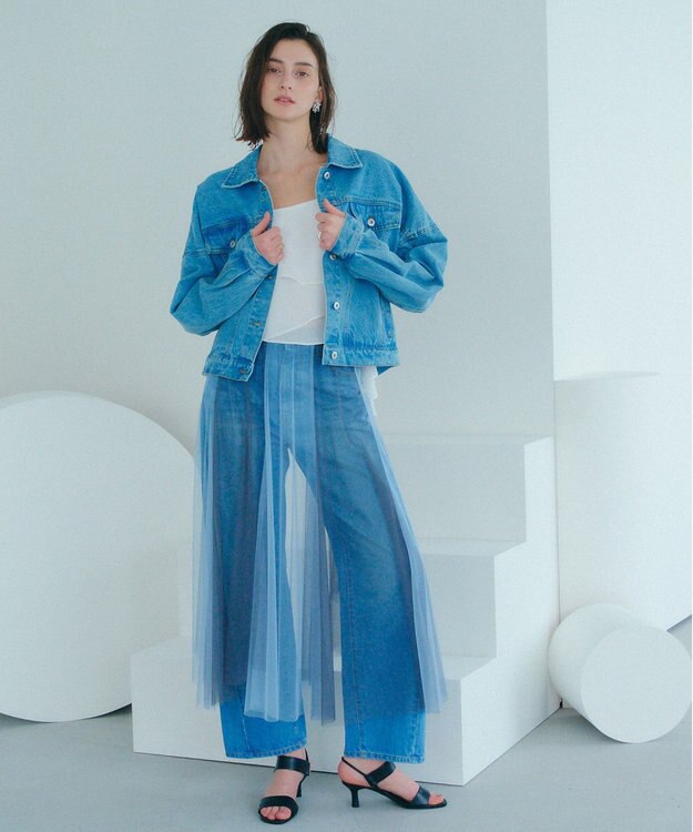 YECCA VECCA フリンジデニムジャケット Light Indigo