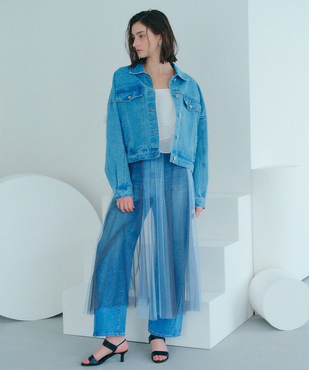 YECCA VECCA フリンジデニムジャケット Light Indigo