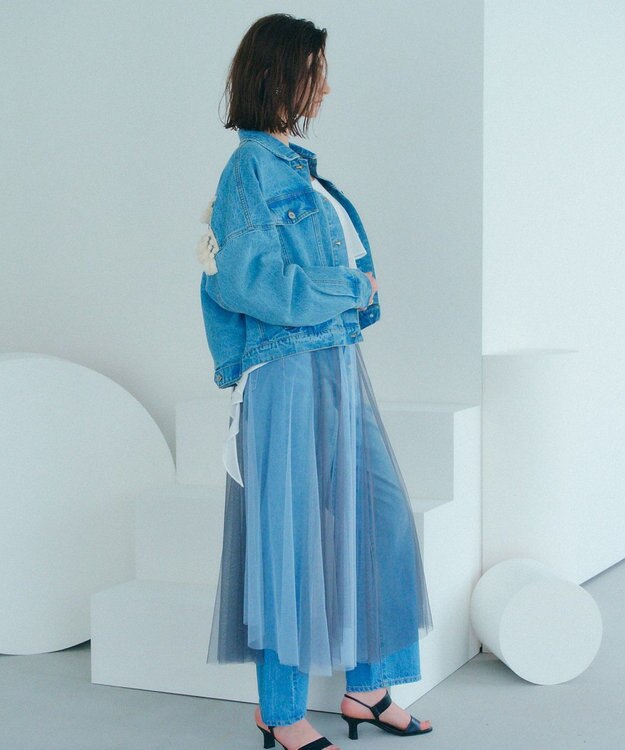 YECCA VECCA フリンジデニムジャケット Light Indigo