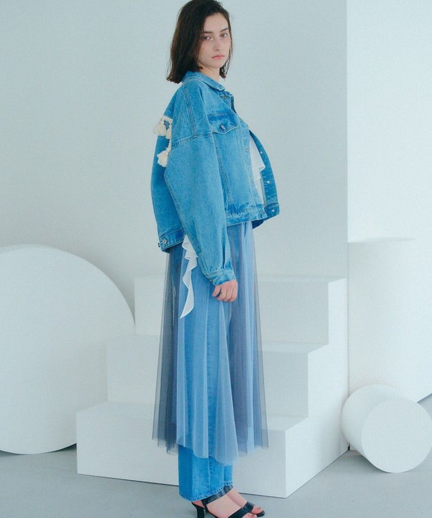 YECCA VECCA フリンジデニムジャケット Light Indigo