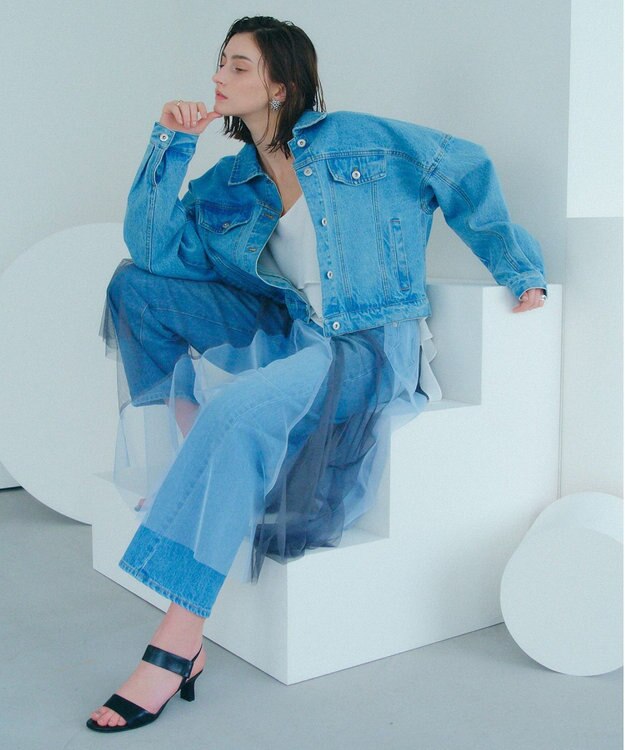 YECCA VECCA フリンジデニムジャケット Light Indigo