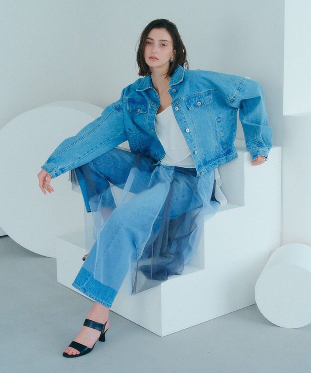 YECCA VECCA フリンジデニムジャケット Light Indigo