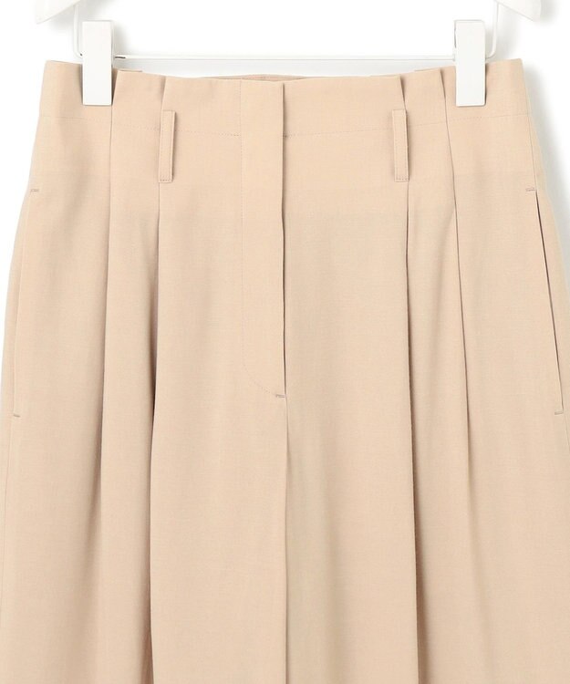 ICB 【接触冷感・UVカット・洗える】 T/Rドライリネン ワイドストレートパンツ ベージュ系