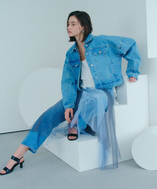 YECCA VECCA フリンジデニムジャケット Light Indigo