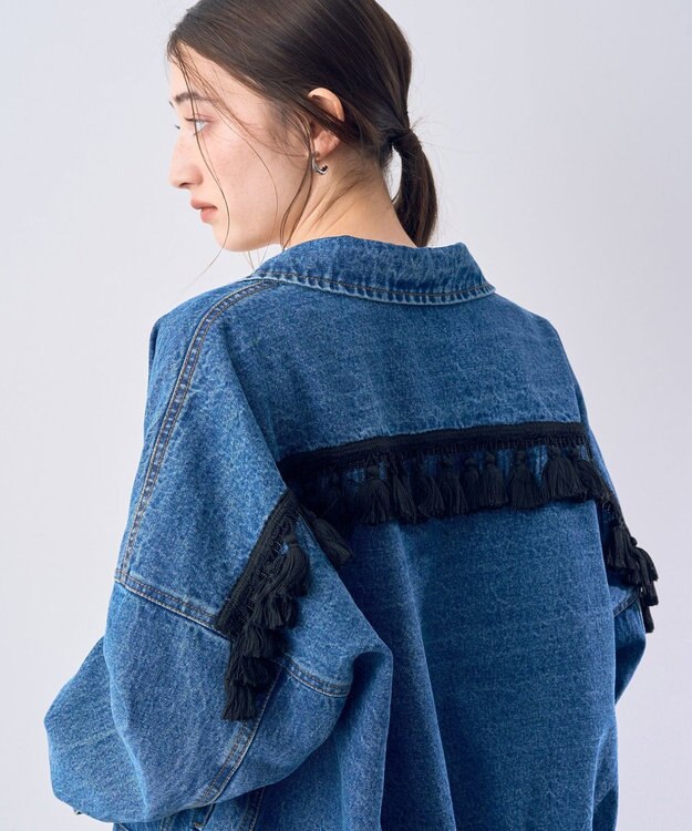 YECCA VECCA フリンジデニムジャケット Indigo