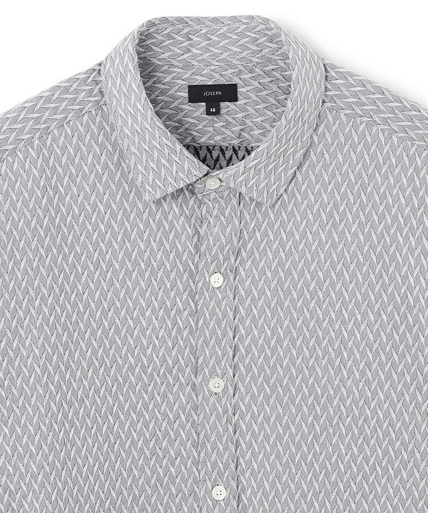 JOSEPH HOMME アロージャガードストレッチ　レギュラーカラーシャツ ライトグレー系