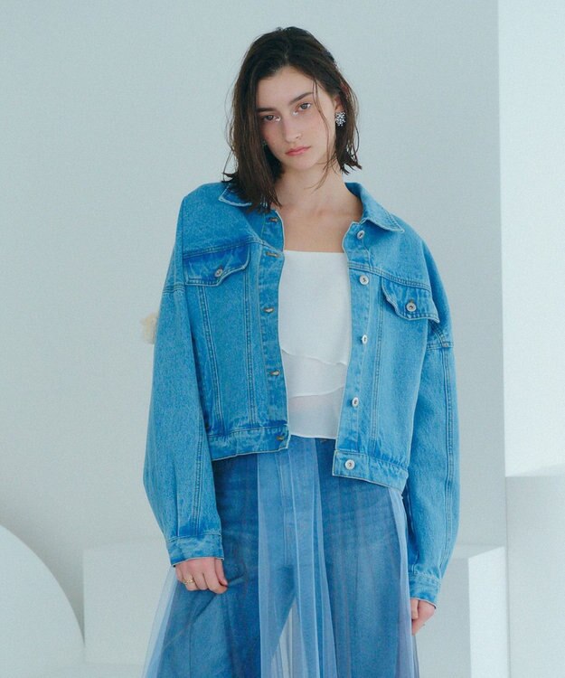 YECCA VECCA フリンジデニムジャケット Light Indigo