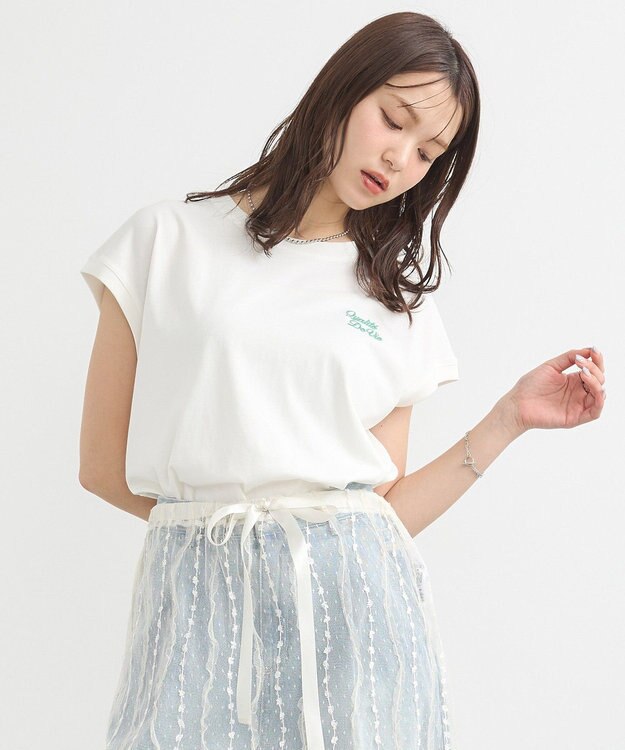 earth music&ecology 【接触冷感/洗濯機可】Ｑｕａｌｉｔｅ　Ｄｅ　ＶｉｅフレンチＴ Off White