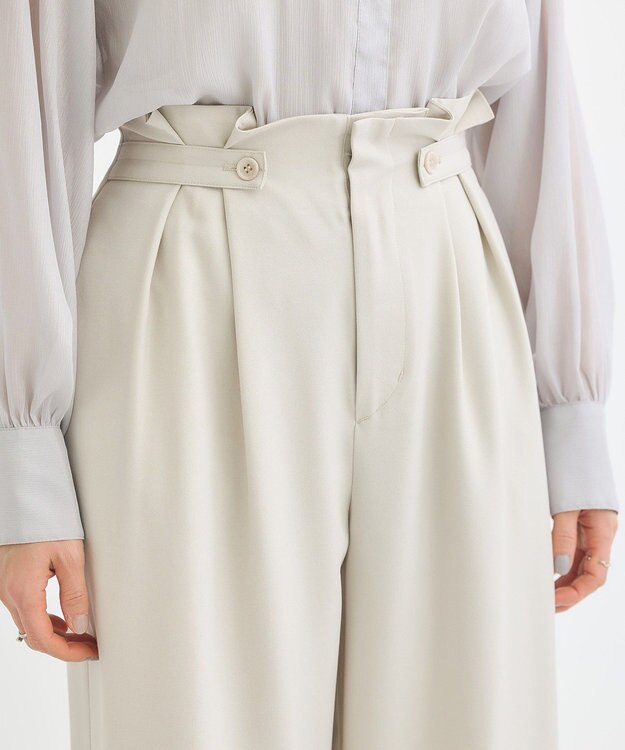 Green Parks ・ＥＬＥＮＣＡＲＥ　ＤＵＥ　サイドベルトタックパンツ Light Beige