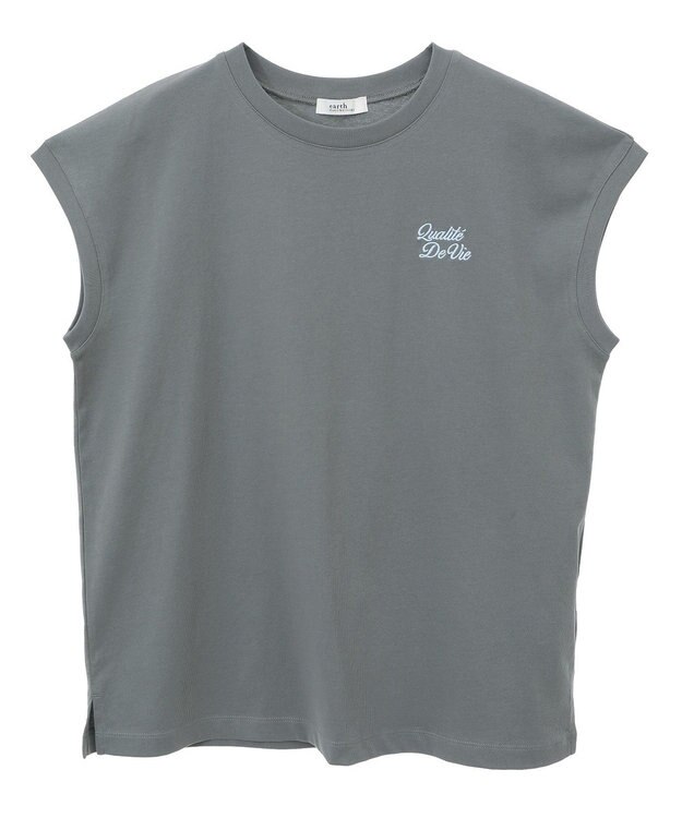 earth music&ecology 【接触冷感/洗濯機可】Ｑｕａｌｉｔｅ　Ｄｅ　ＶｉｅフレンチＴ Charcoal Gray