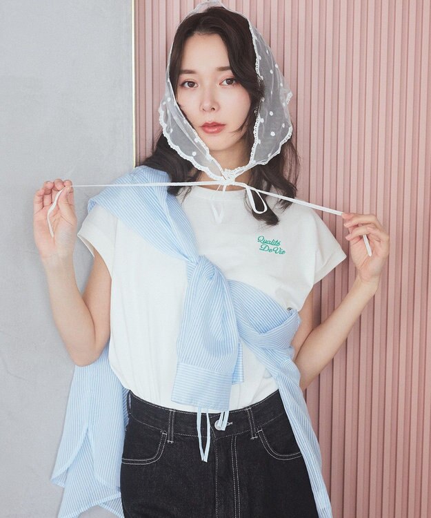 earth music&ecology 【接触冷感/洗濯機可】Ｑｕａｌｉｔｅ　Ｄｅ　ＶｉｅフレンチＴ Off White