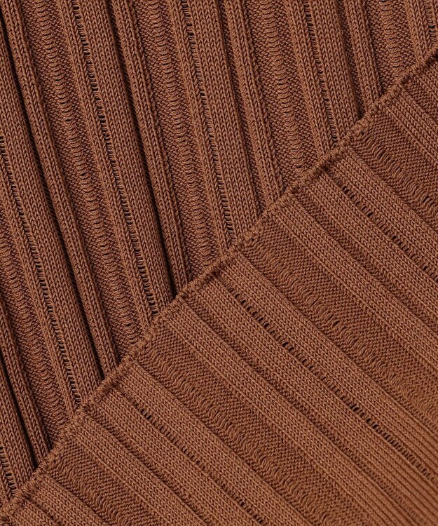 BEIGE， LABRADO / ランダムリブ Uネックニット Brown