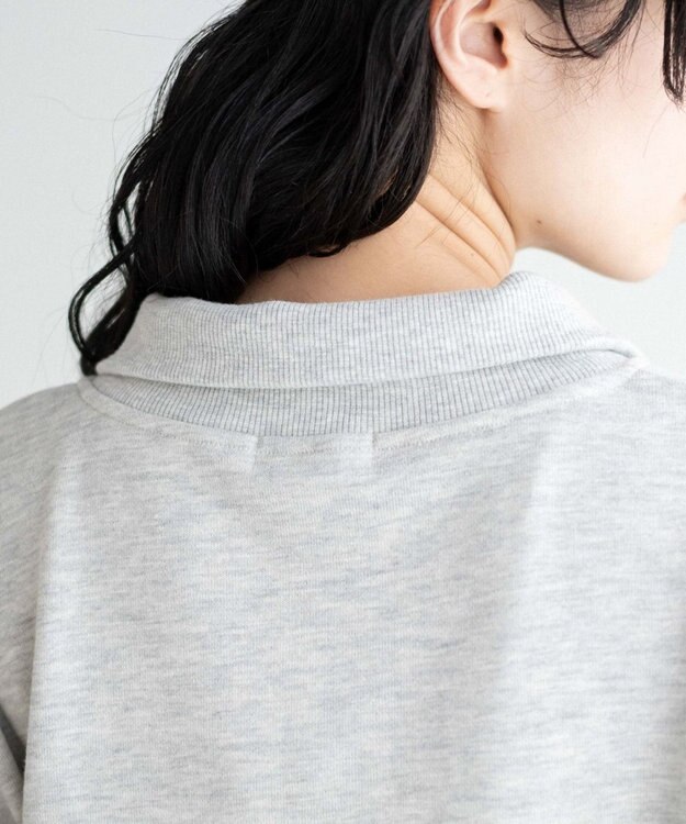 WEGO ハーフジップショートスウェット 杢グレー