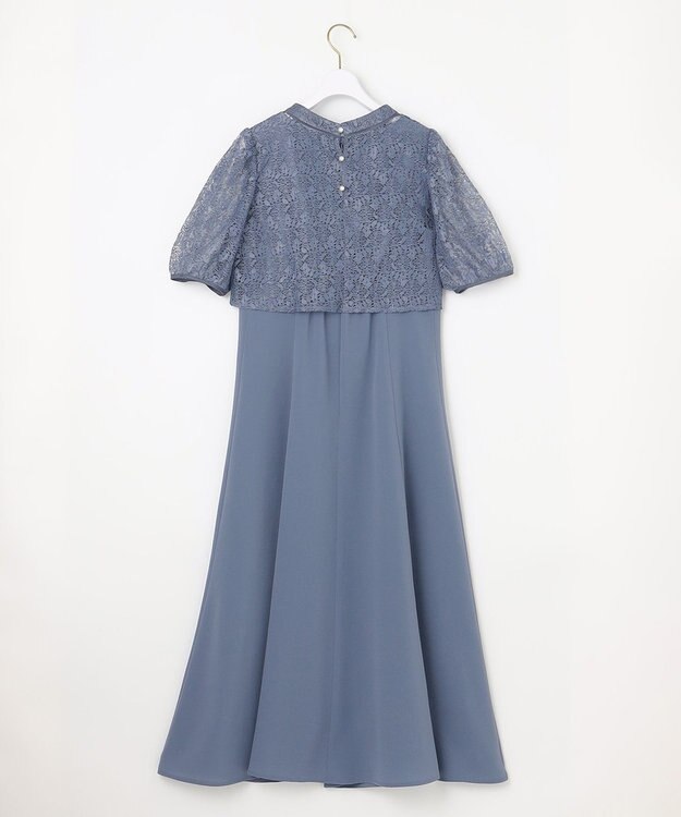 ANY SIS 【Lily Calin】レーストップス×マーメイド ドレス セット スモーキーブルー×スモーキーブルー