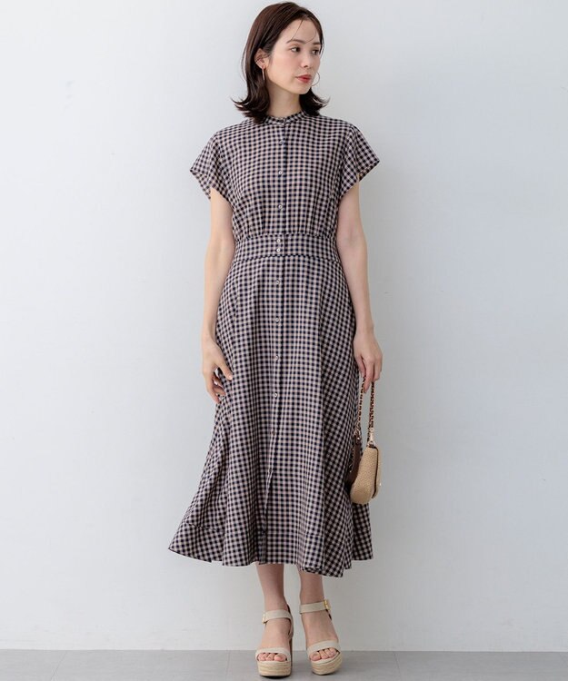 組曲 ニューリヨセルシャーティング ワンピース ベージュギンガム系3
