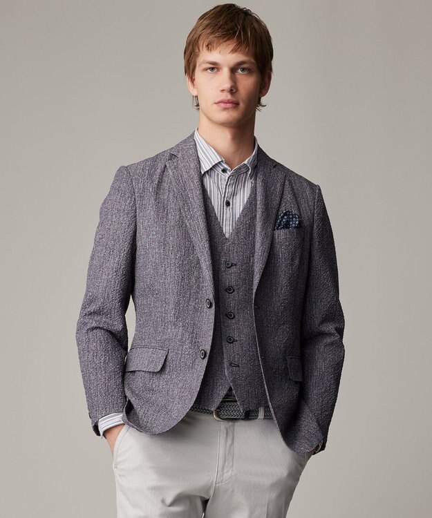 JOSEPH ABBOUD 【ストレッチ・洗える・軽量・防しわ・速乾・エコ撥水】ライトウェーブベスト グレー系