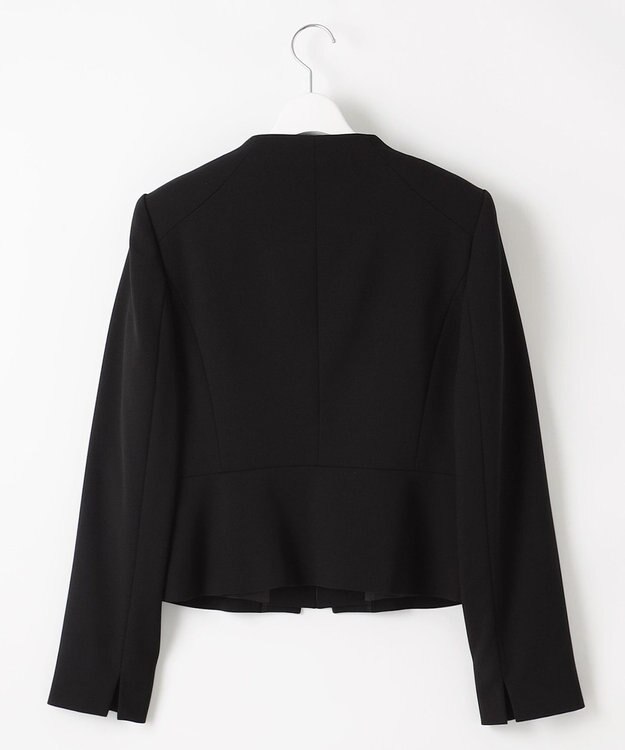 自由区 FORMAL 【ウォッシャブル対応】ドビーボーダーリボン ジャケット+ワンピース ブラック系