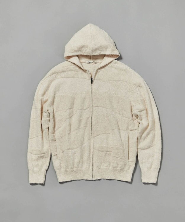 JOSEPH ABBOUD MOUNTAIN 【SPACE／UNISEX】ベアフリースカモフラージュ パーカー アイボリー系