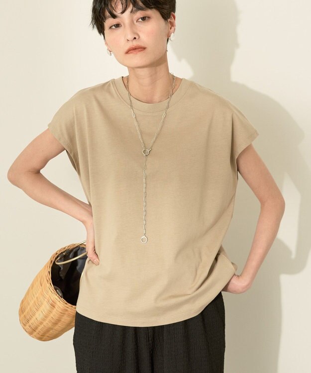 AMERICAN HOLIC きれいめフレンチスリーブコットンプルオーバー Mocha