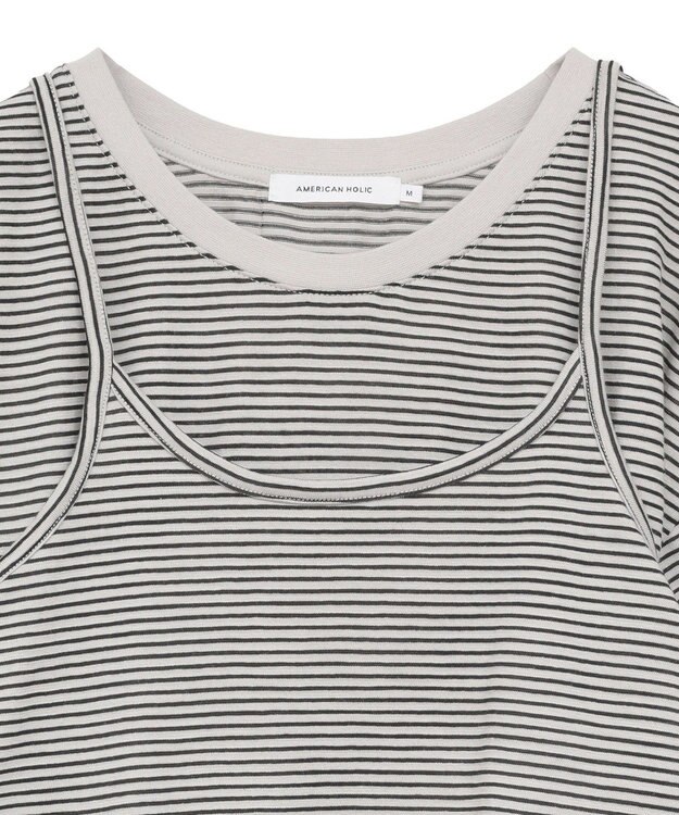 AMERICAN HOLIC 【2点セット】キャミレイヤードTシャツ Brown