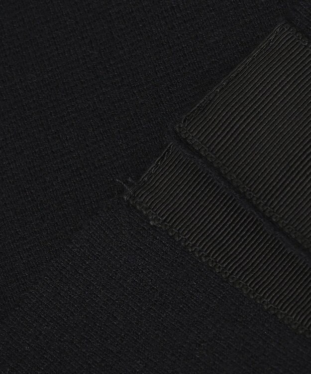 自由区 L ミラノリブ ニット ノーカラージャケット ネイビー系