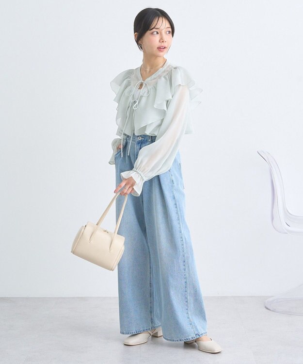 earth music&ecology シアーラッフルショートボレロ Mint