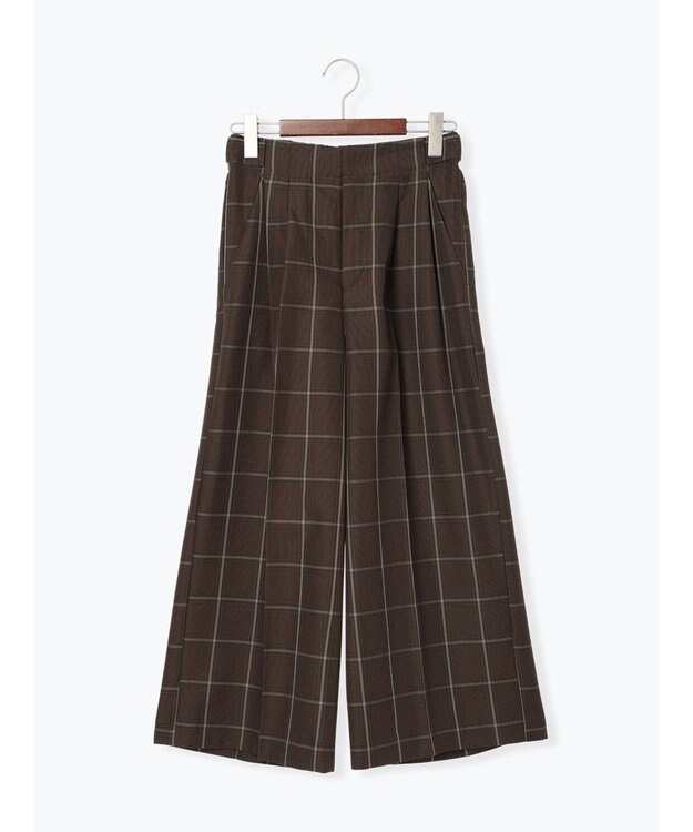 Te chichi パターンアソートワイドクロップトパンツ ブラウン