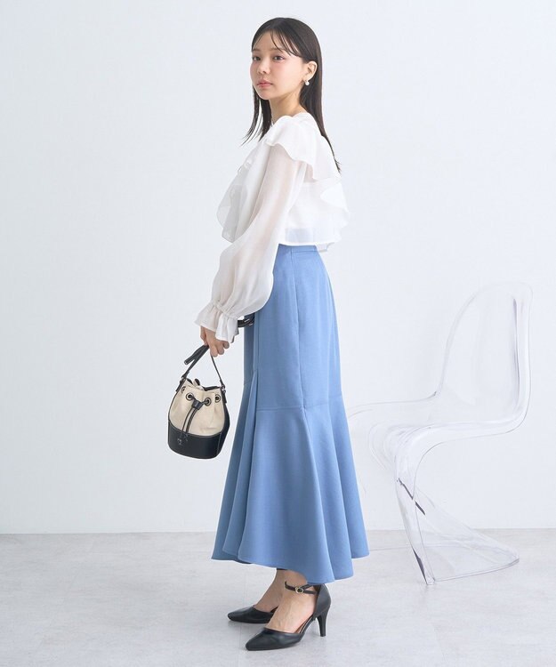 earth music&ecology シアーラッフルショートボレロ Ivory