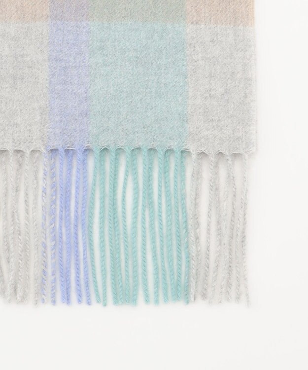 ANY SIS ウールニュアンス ストール ライトブルーチェック系