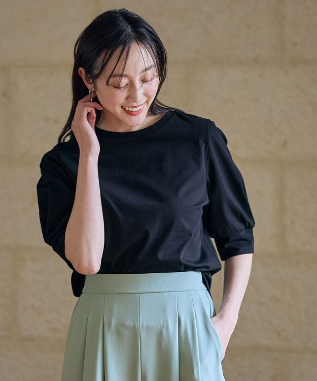 ANY L パフスリーブカットソー ブラック