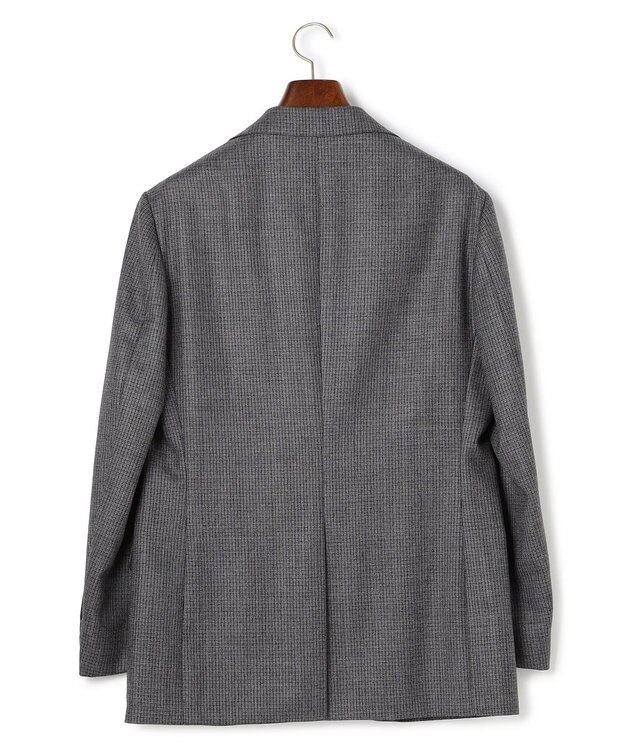 J.PRESS MEN 【定番 / セットアップ対応】マナードシルクホームスパン ガンクラブチェック ジャケット ライトグレー系3