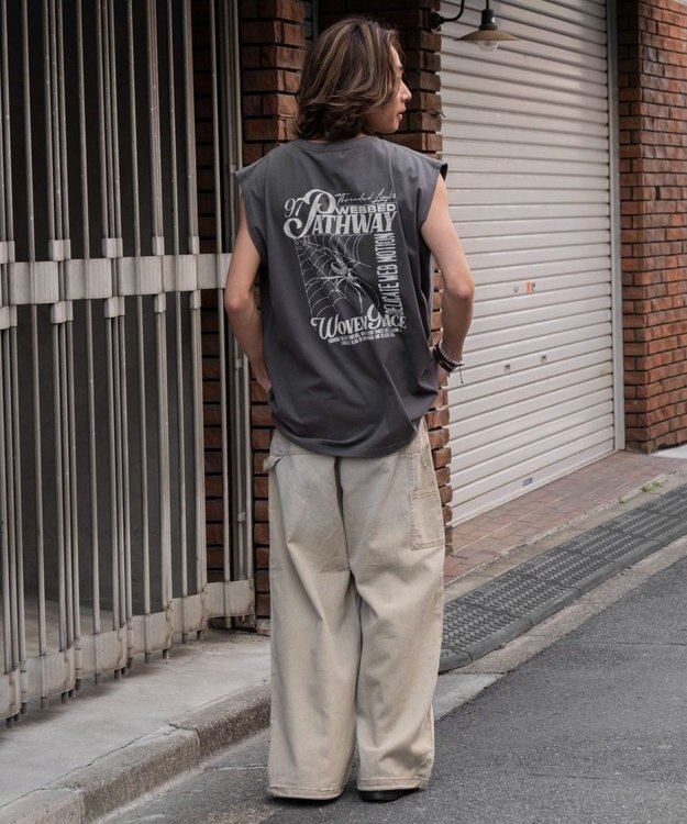 WEGO 【ユニセックス着用ITEM/MLサイズ展開】ヴィンテージライクグラフィックノースリーブ 柄7